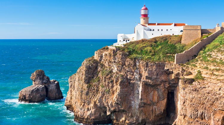 Lighthouse of Cabo São Vicente in Sagres, Portugal