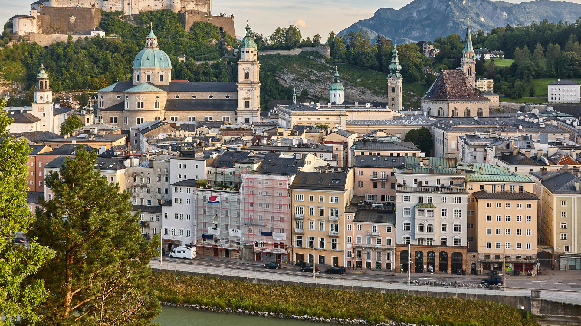 Historic Hohensalzburg Fortress and Salzburg Cathedral, Austria