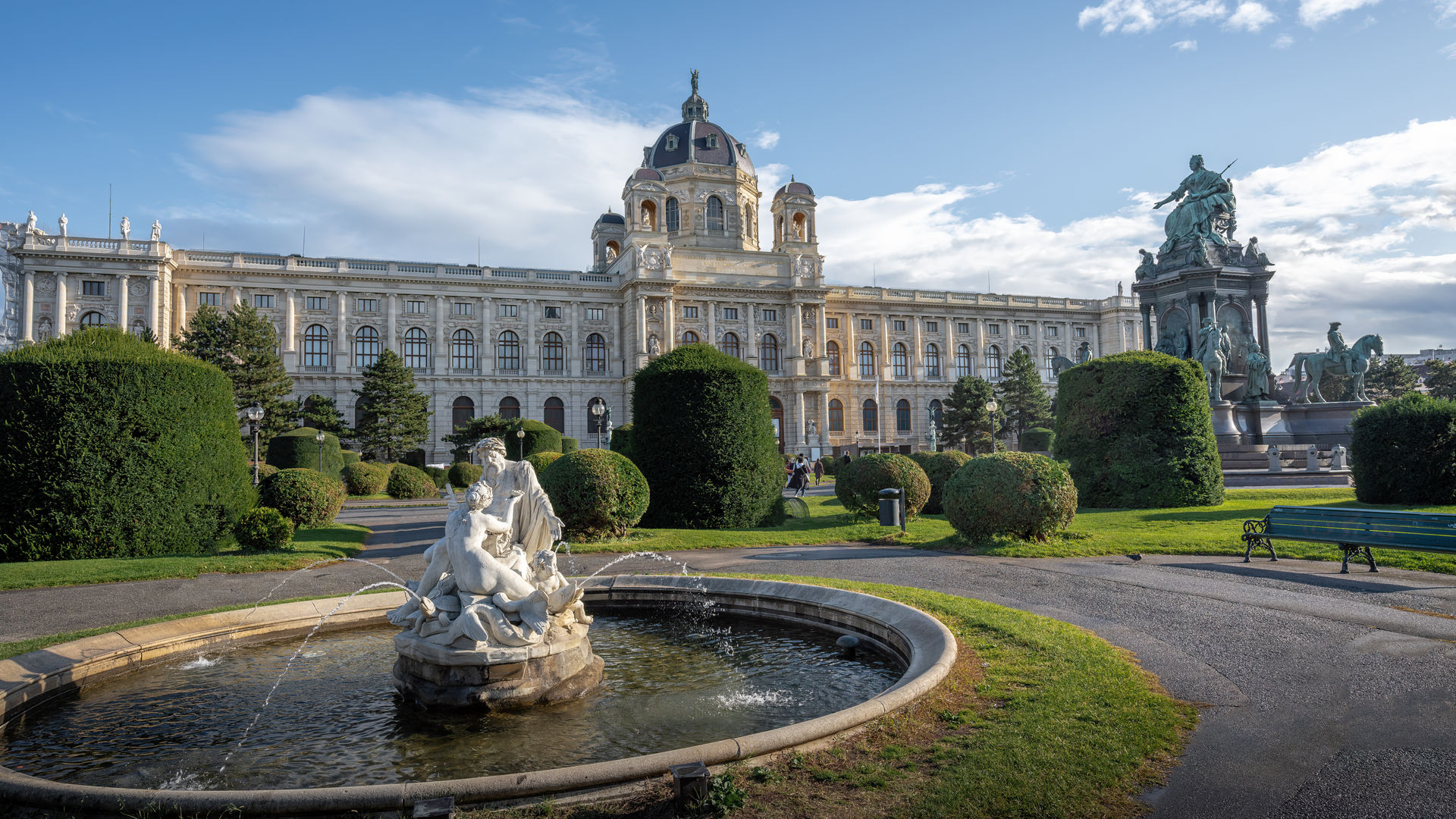 Fountain of Triton and Naiad at Maria Theresa Square, Vienna, Austria