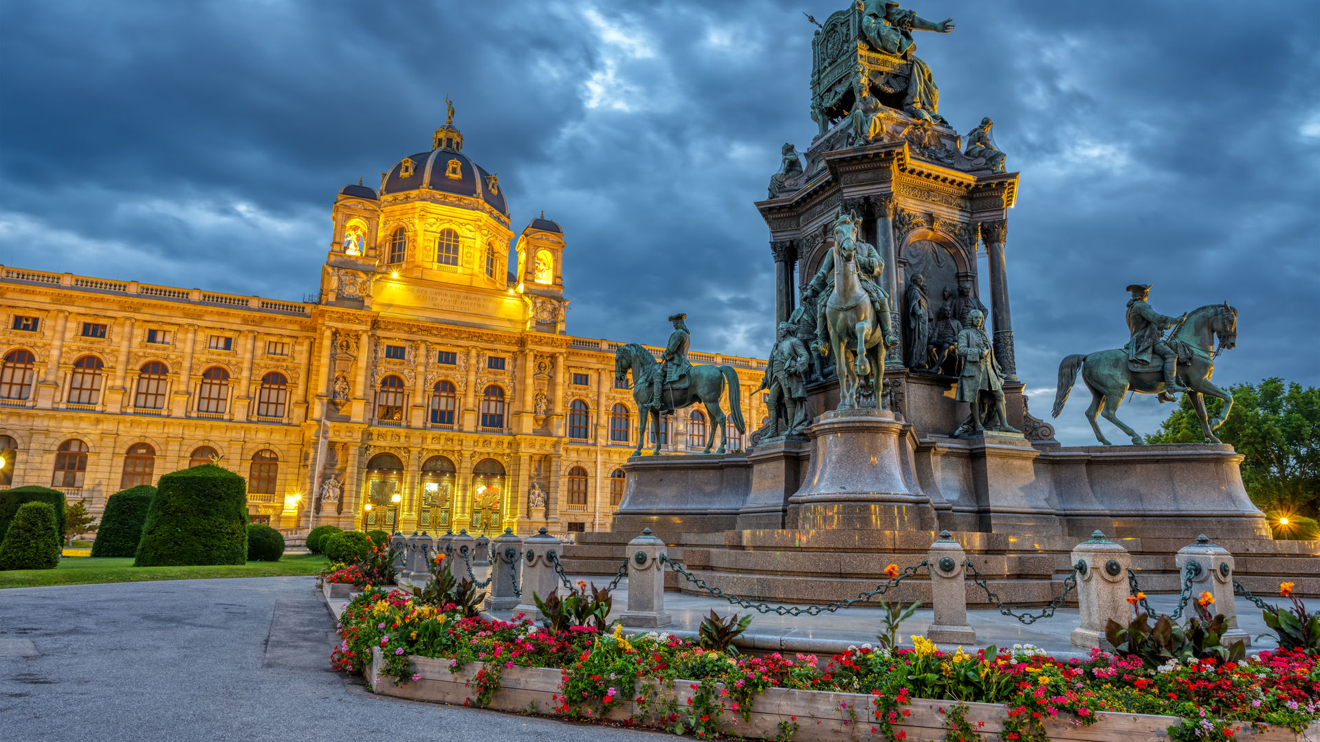 The Natural History Museum with the statue of Maria Theresa in Vienna, Austria