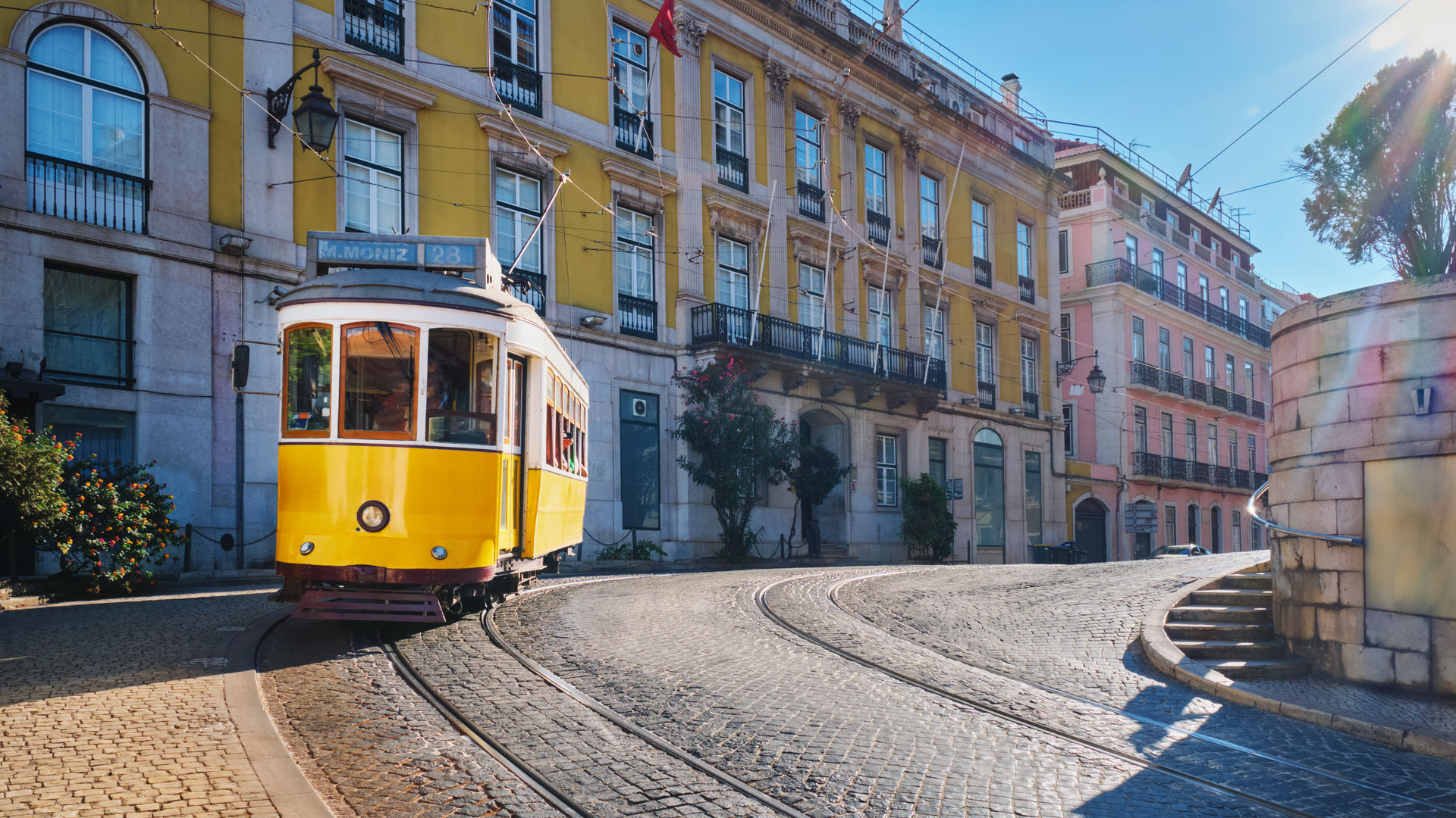 Famous Vintage Yellow Tram 28, Lisbon