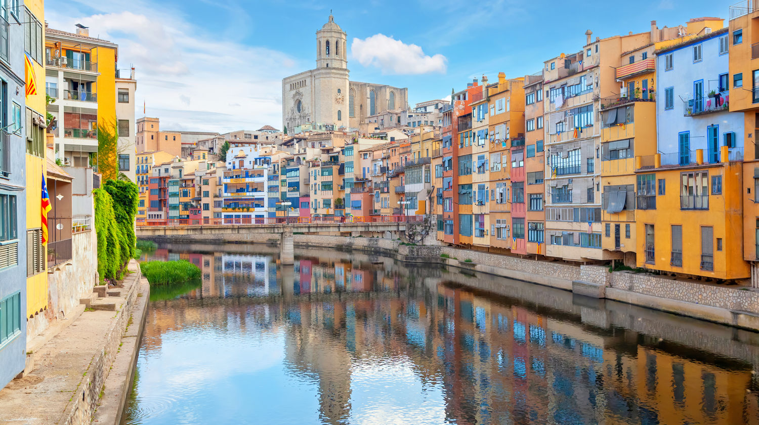 Cathedral and houses in Girona, Spain