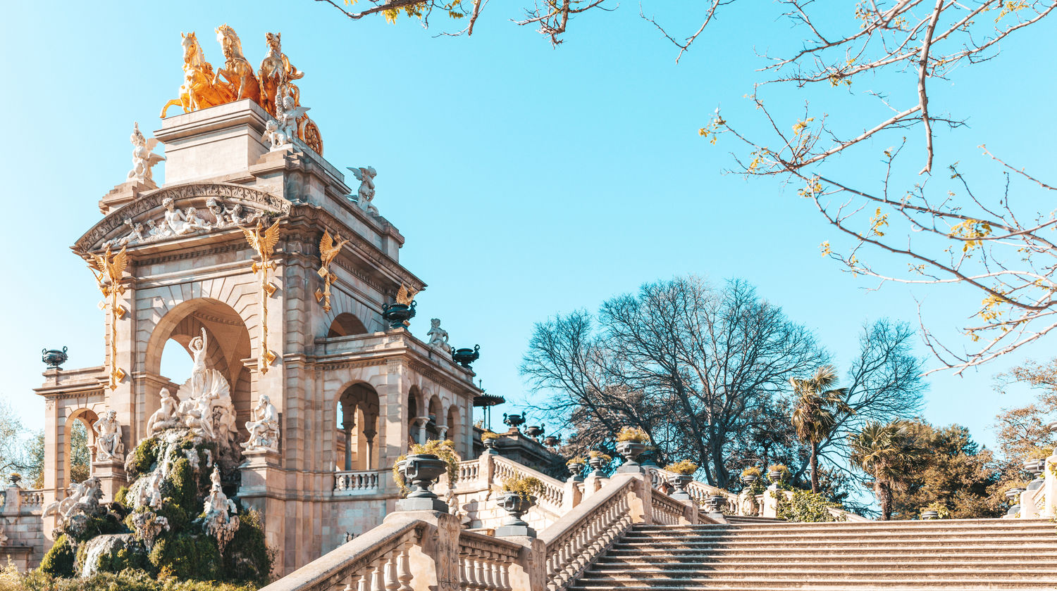 Cascada del Parque de la Ciudadela in Barcelona, Spain