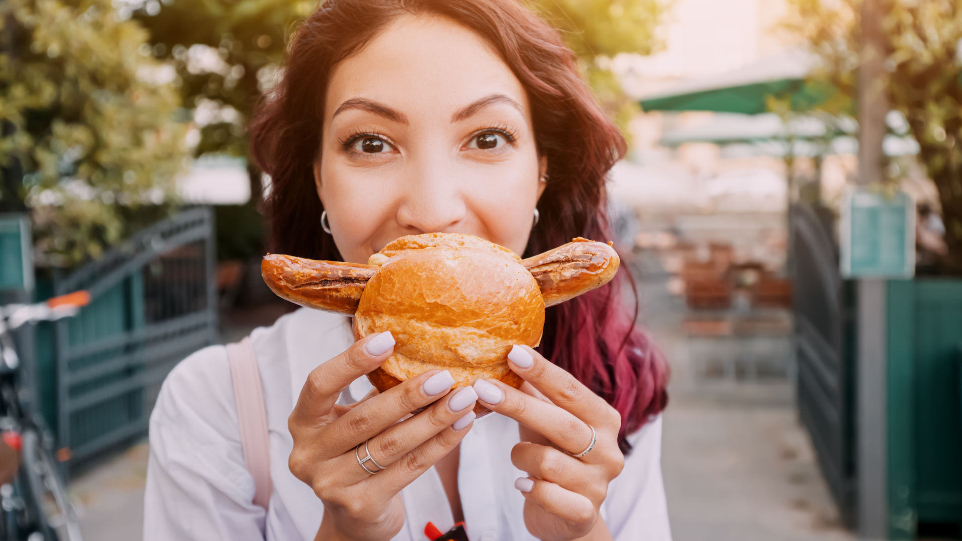 Traditional german hot dog, Berlin, Germany