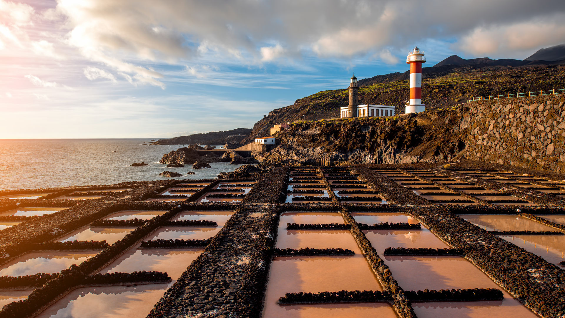 Fuencaliente Salt Flats and Lighthouse, La Palma, Canary Islands, Spain