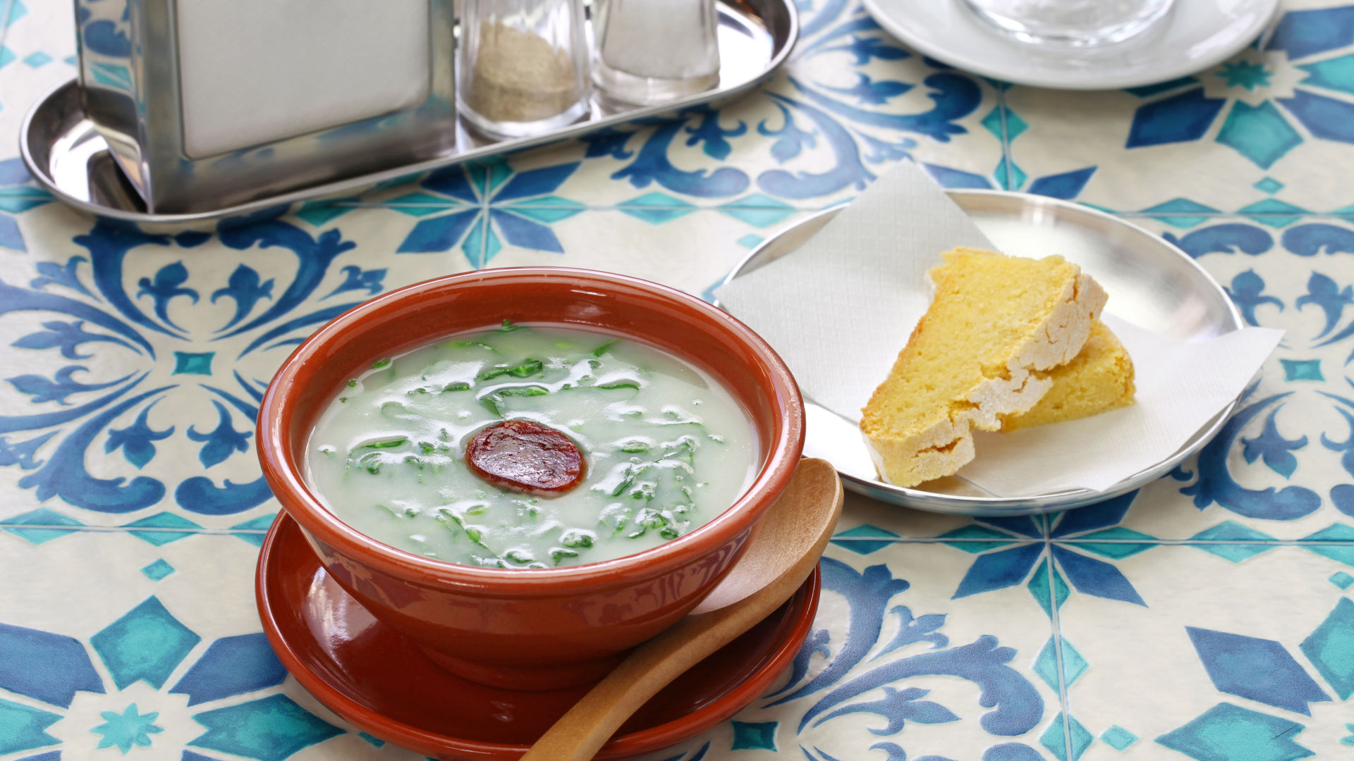 Typical Caldo Verde soup, Lisbon, Portugal