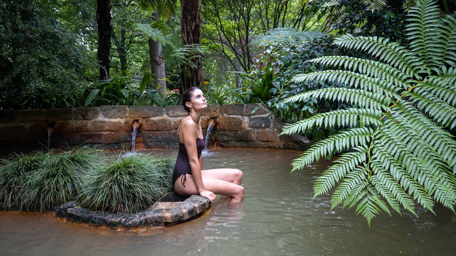 Thermal Jacuzzi at Terra Nostra Park in Furnas, São Miguel Island, the Azores
