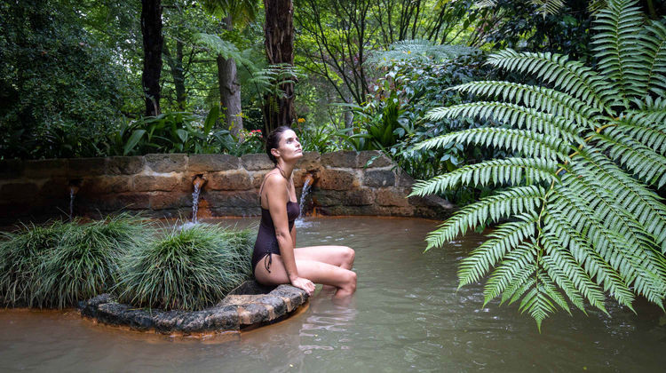 Thermal Jacuzzi at Terra Nostra Park in Furnas, São Miguel Island, the Azores