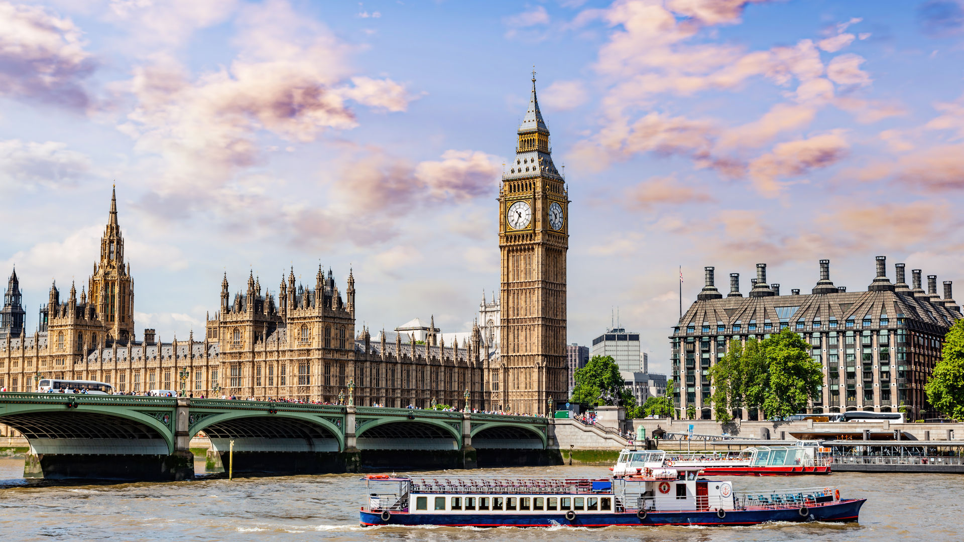 Big Ben, Westminster Palace and Bridge, London, UK