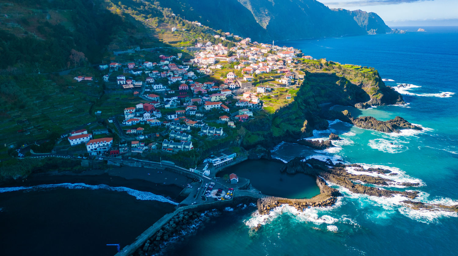 The picturesque coastal town of Madeira Island