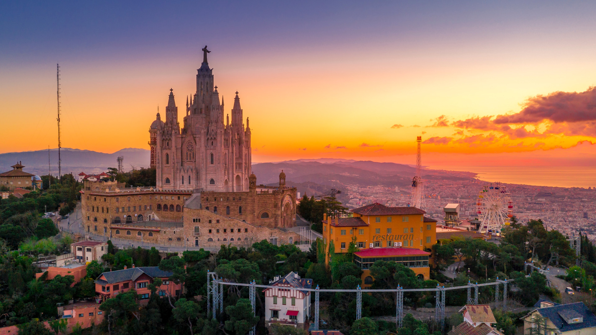 Church of the Sacred Heart of Jesus on Tibidabo mountain in Barcelona, ​​Catalonia, Spain