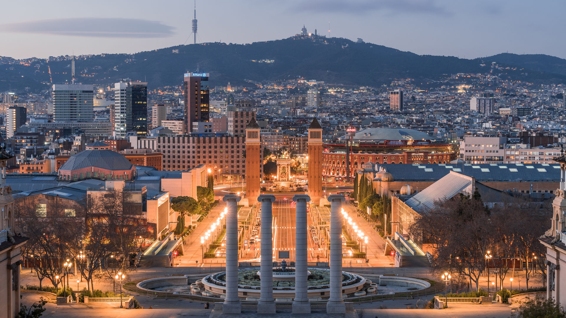 Barcelona from Montjuic mountain, Spain