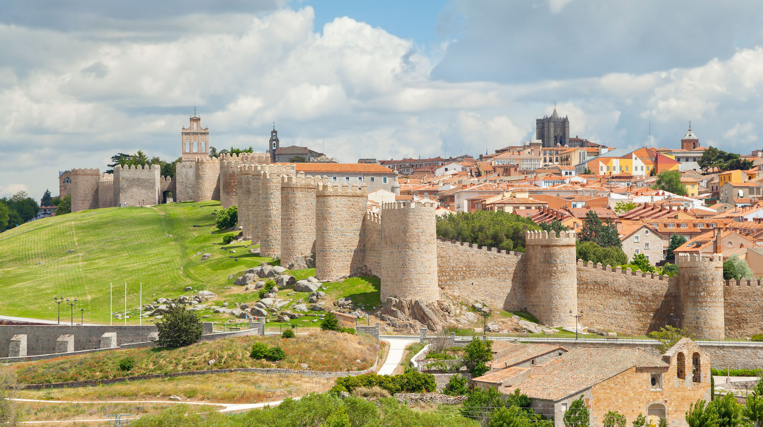 Medieval walls of the historic city of Ávila, Spain