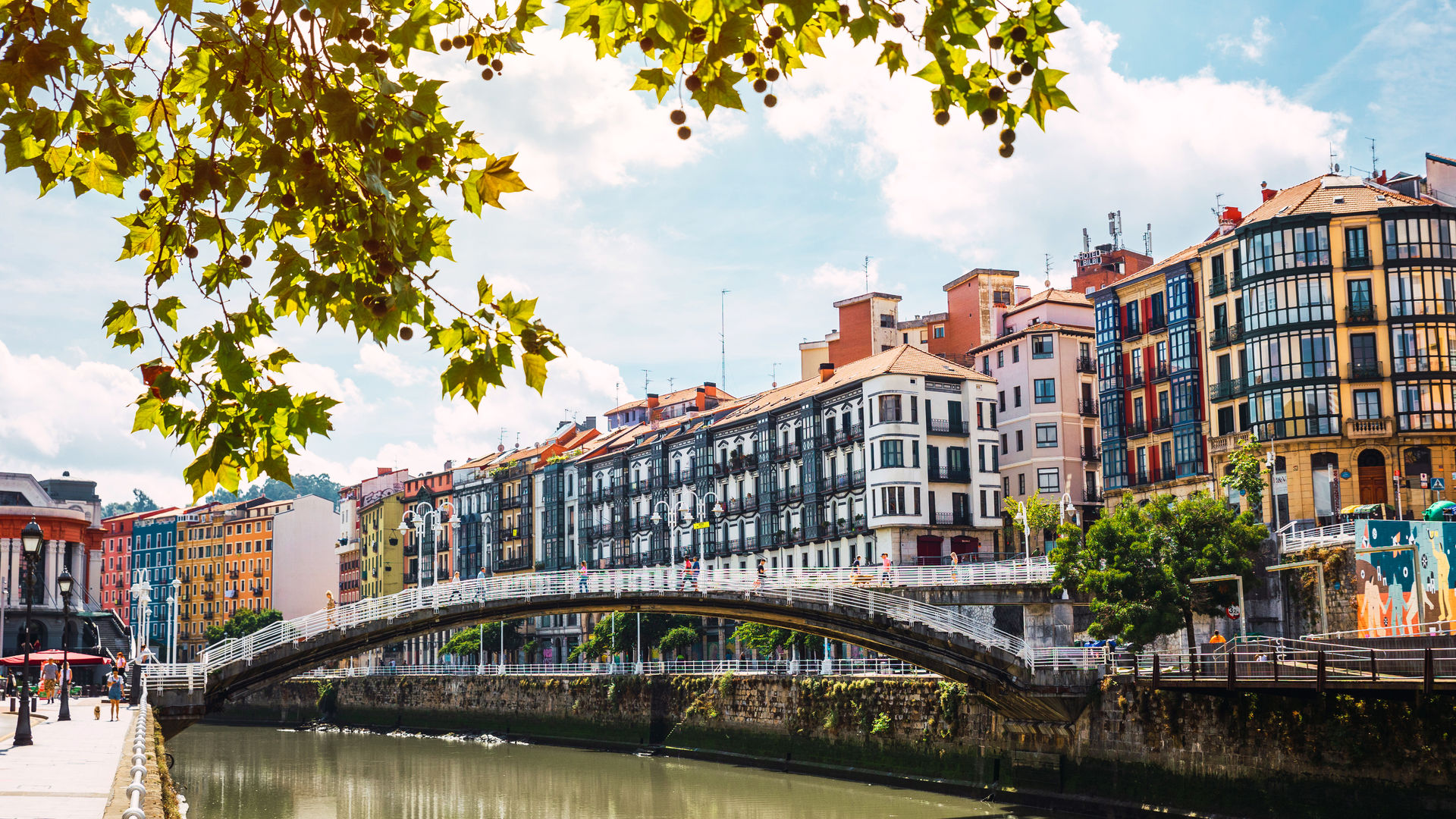 Puente de La Ribera in Bilbao, Spain