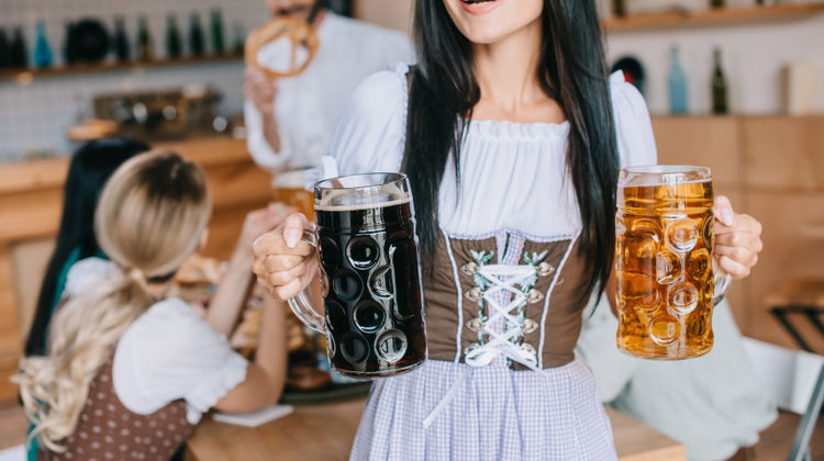 Waitress in Tradicional Costume, Oktoberfest in Munich, Germany