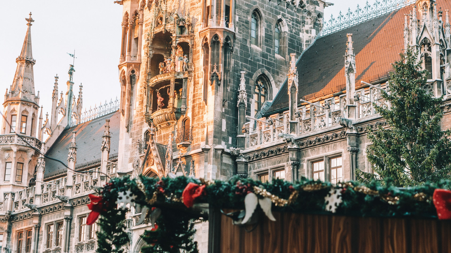 Munich City Center with Christmas decorations, Germany