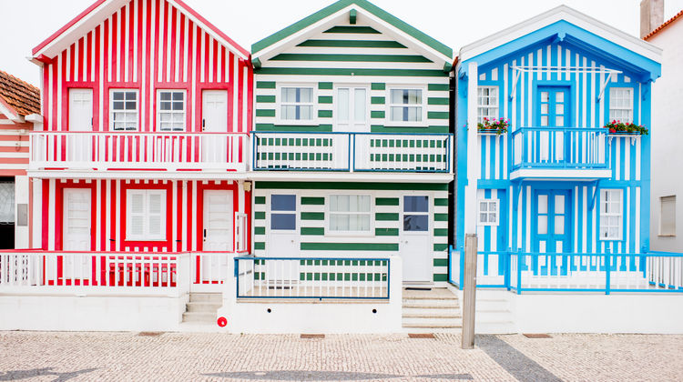 Typical houses in Costa Nova, Aveiro