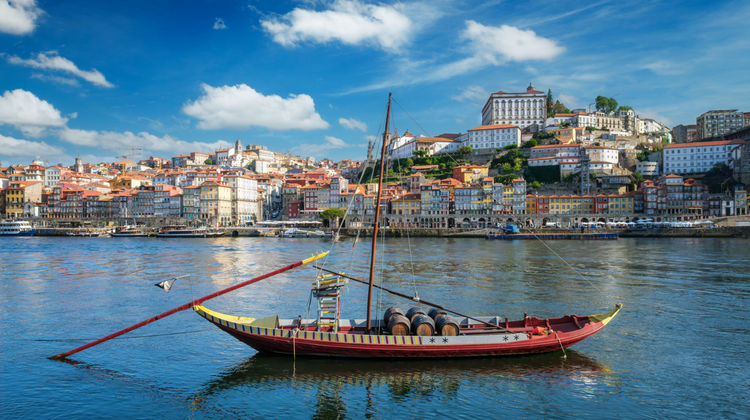 Rabelo boat on the Douro River, Porto