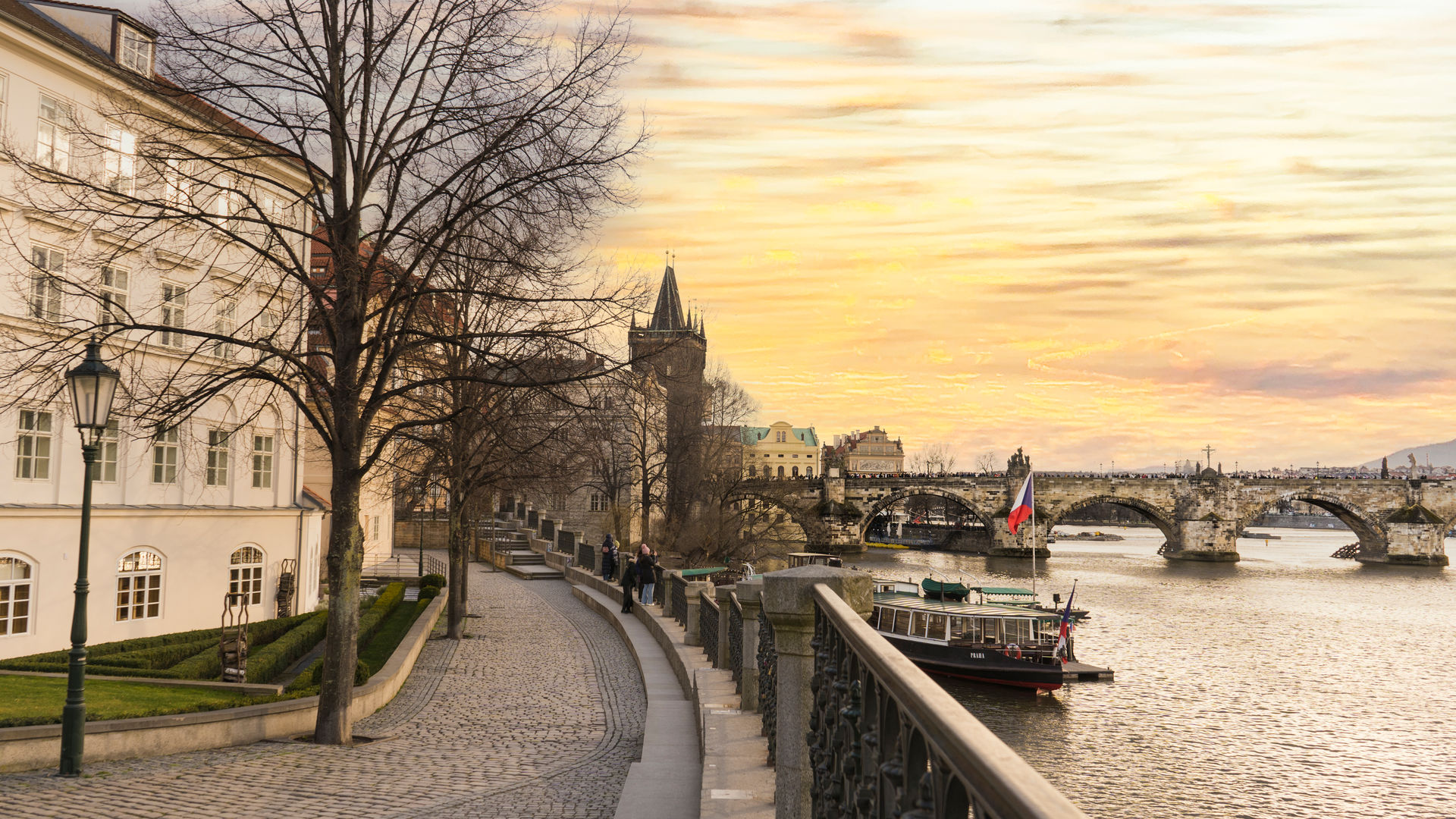 View of Charles Bridge, Prague, Czech Republic