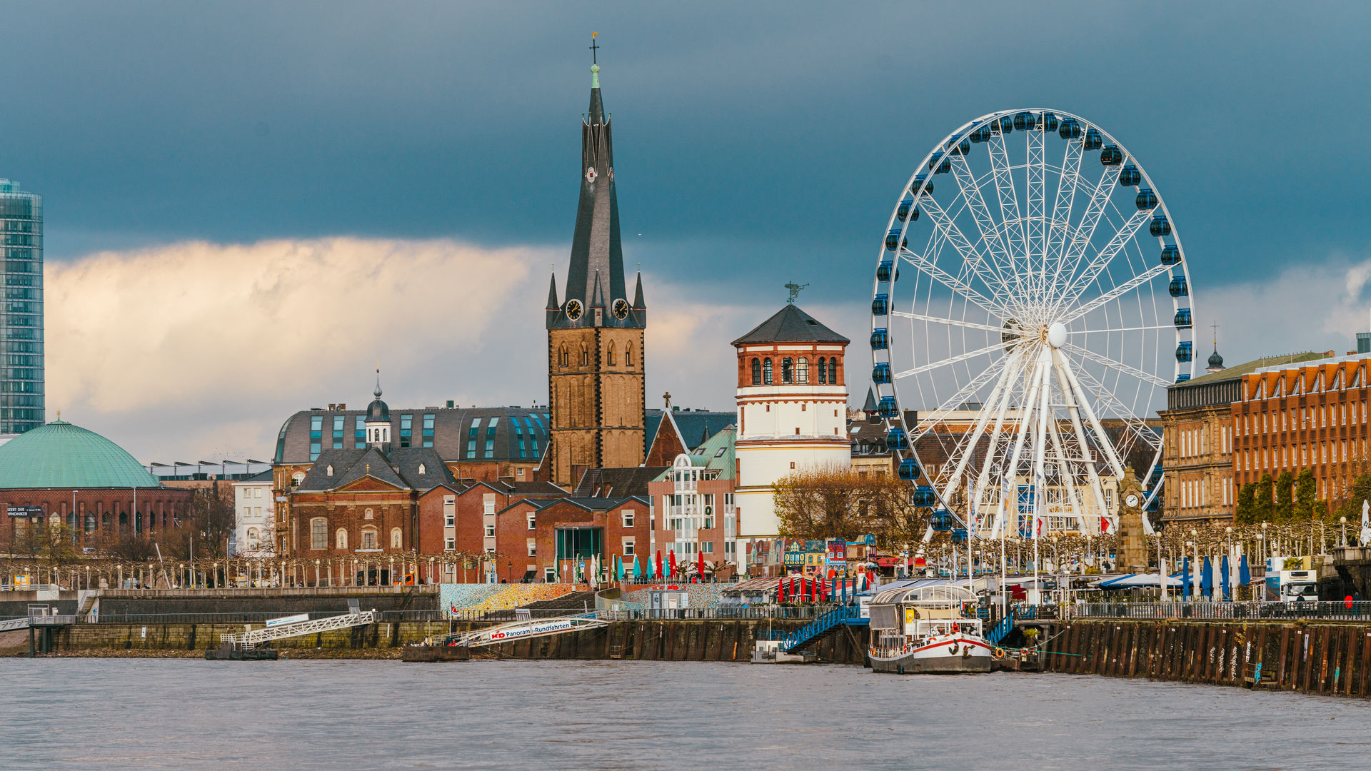 Old Town of Dusseldorf and the Rhine River