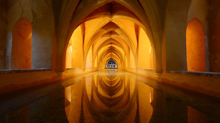 Bathroom in Royal Alcazar, Seville, Spain