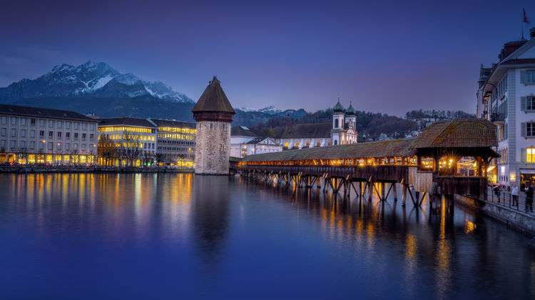 Chapel Bridge Kapellbrucke, Lucerne, Switzerland