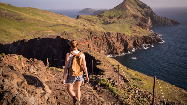 Scenic hiking trail along the dramatic cliffs of Ponta de São Lourenço