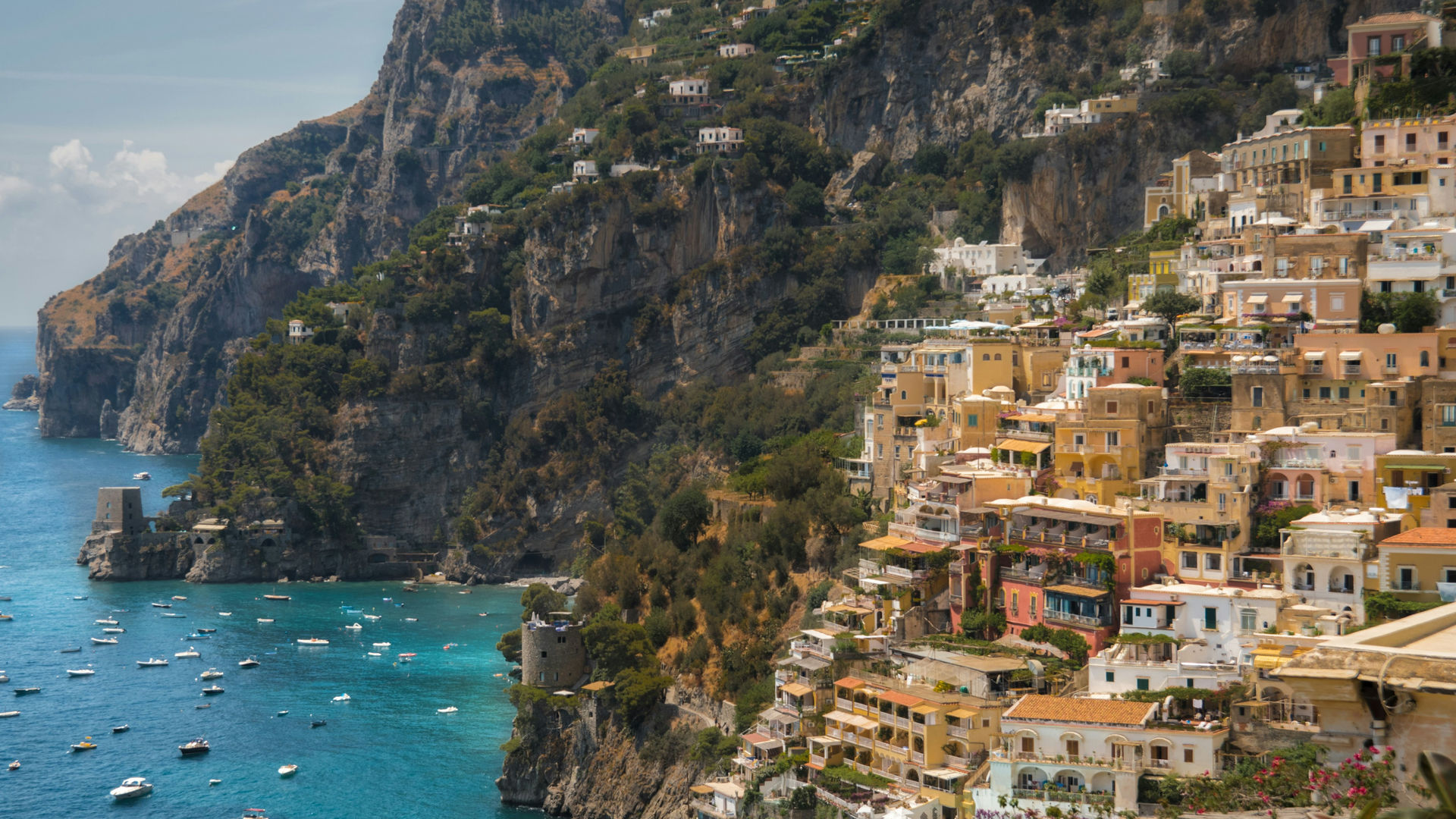 Vila de Positano em Costa Amalfiana, Itália