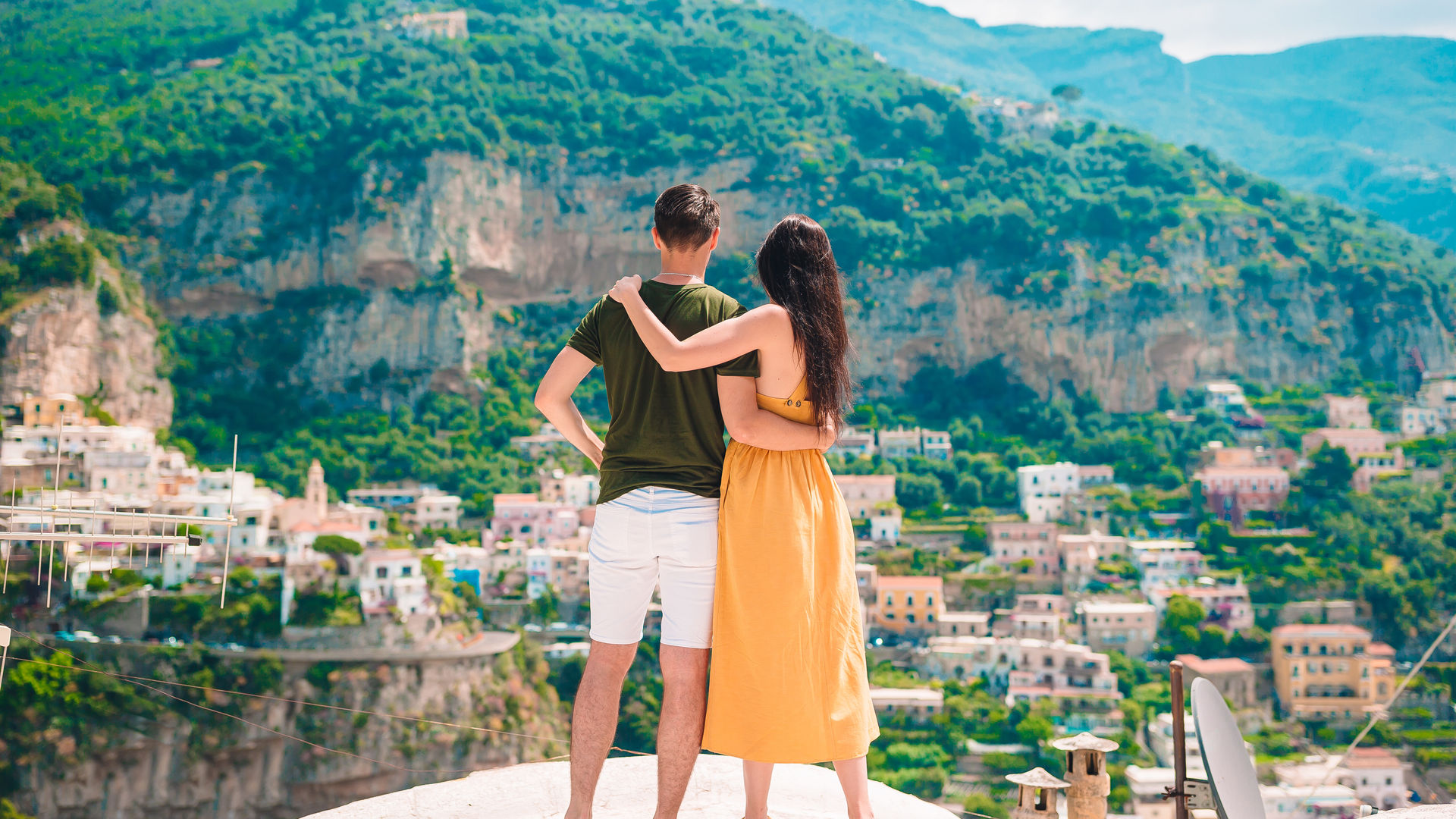 Vila de Positano em Costa Amalfiana, Itália
