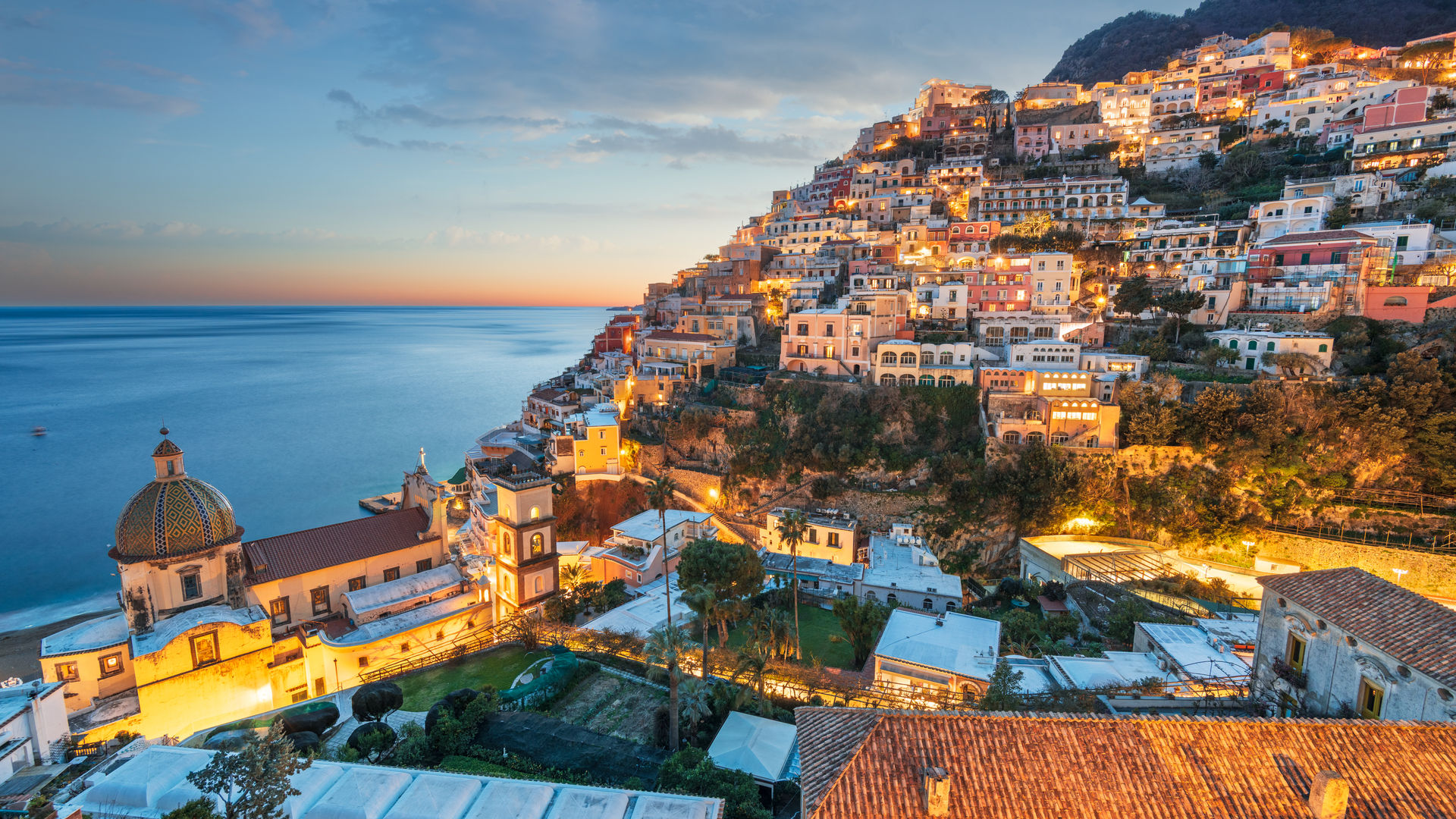 Vila de Positano em Costa Amalfiana, Itália