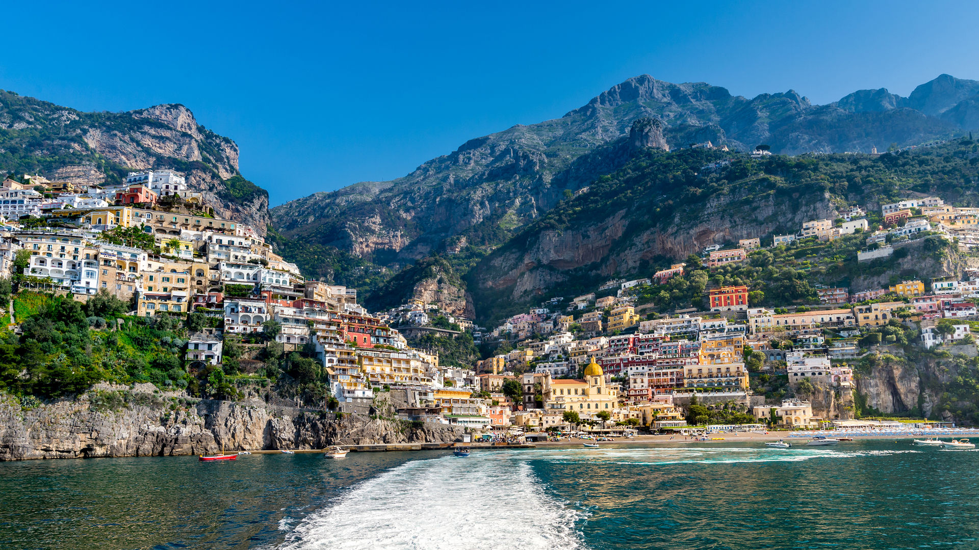 Vila de Positano em Costa Amalfiana, Itália