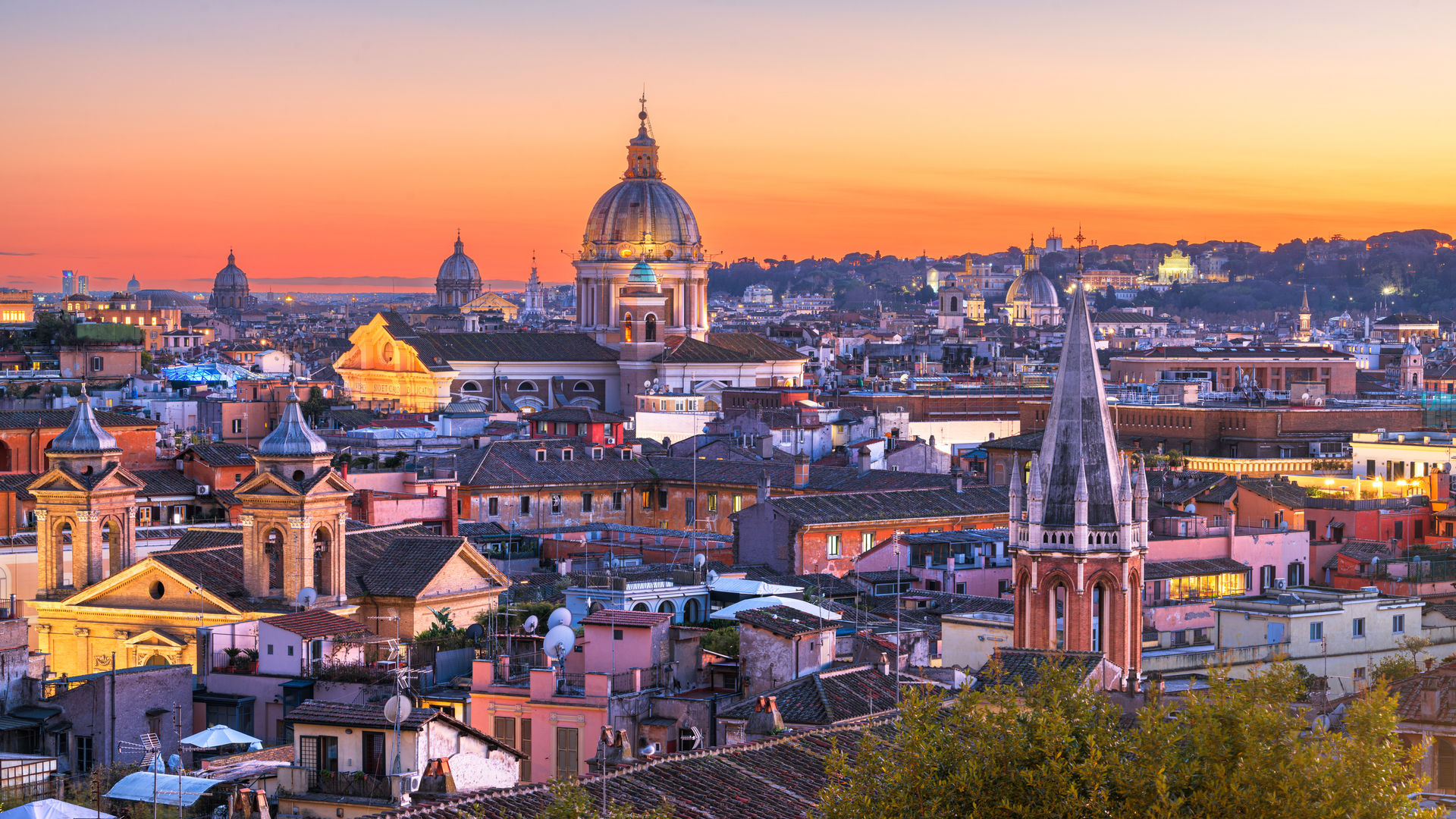 Vista panorâmica de Roma, Itália