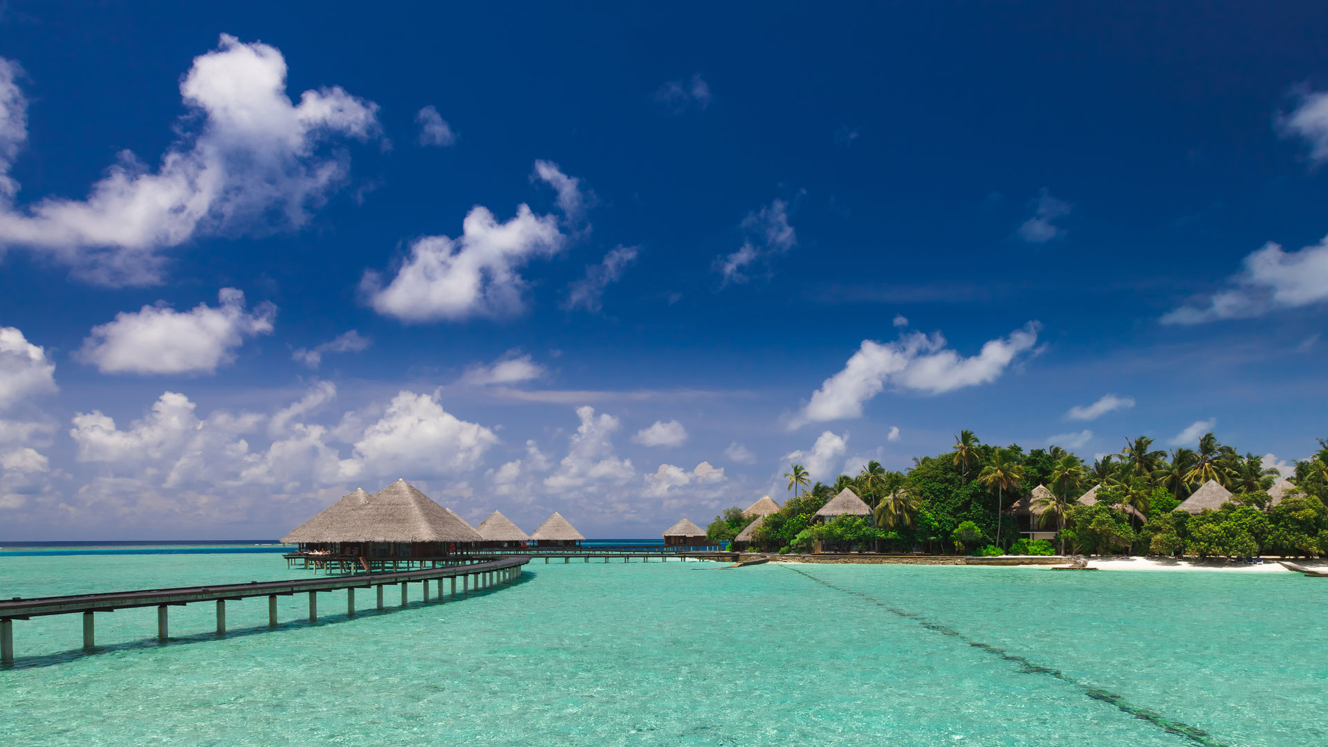 Caminho dos bangalôs, Maldivas 