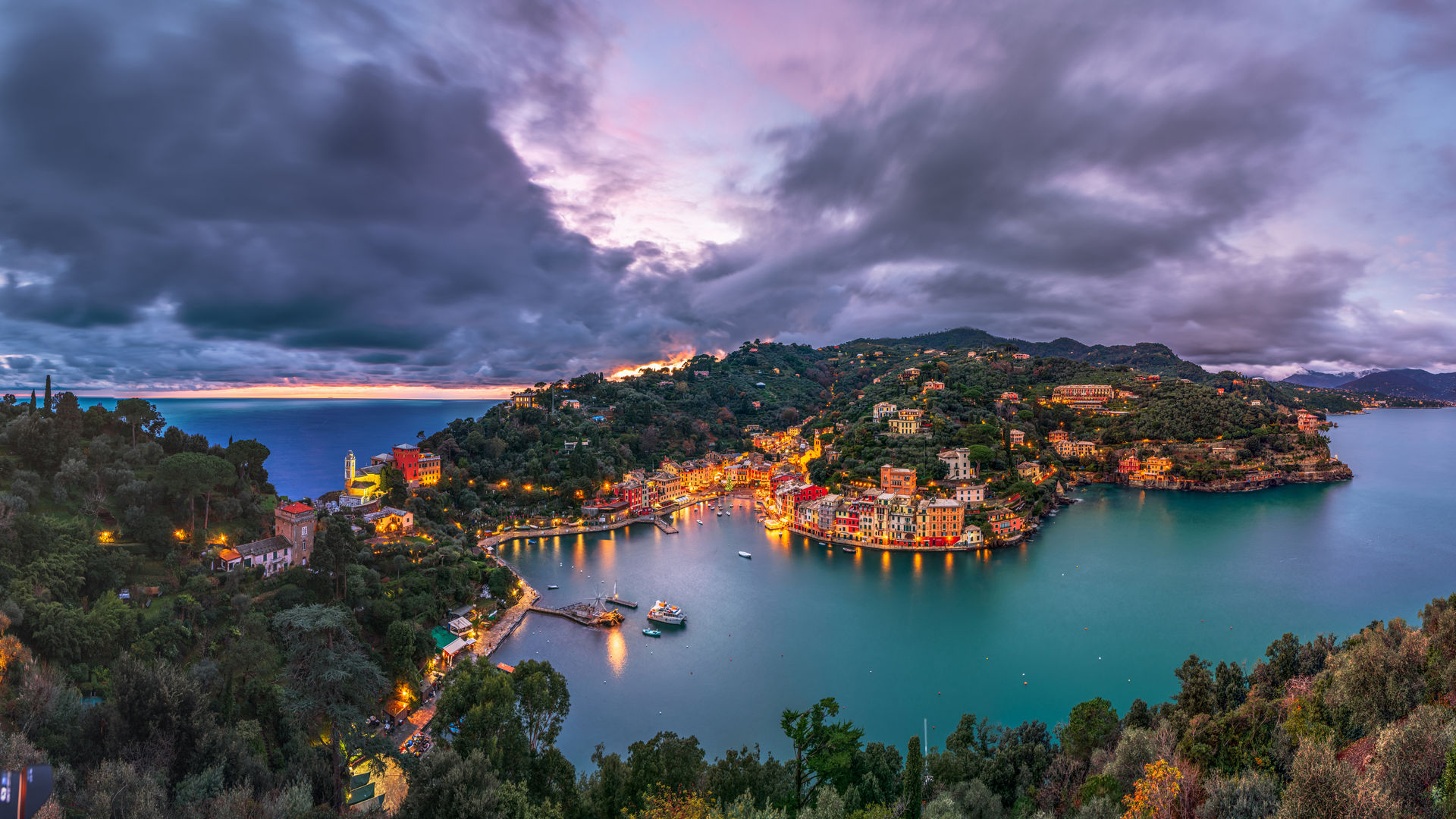 Vila costeira de Portofino, Itália