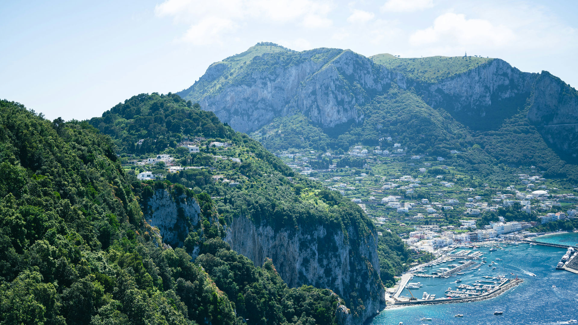 Vista panorâmica da Ilha de Capri, Costa Amalfitana