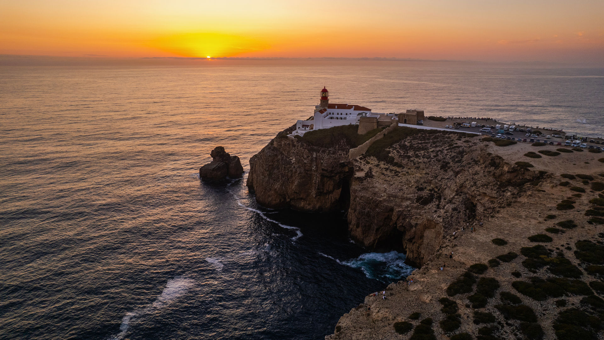 Sunset at Cabo de São Vicente in Sagres, The Algarve