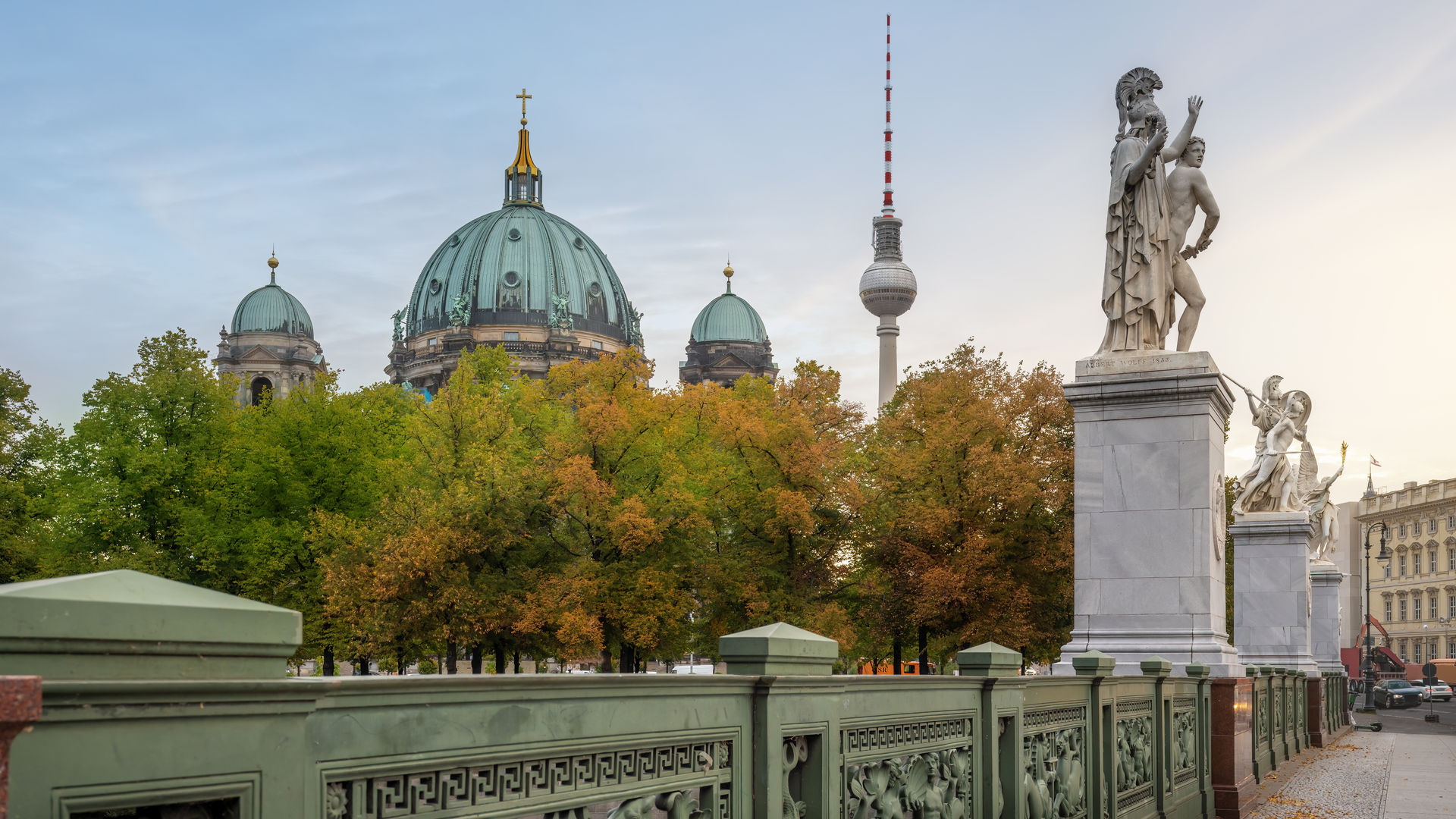 Schlossbrucke Bridge with Berlin Cathedral and Fernsehturm TV Tower - Berlin, Germany