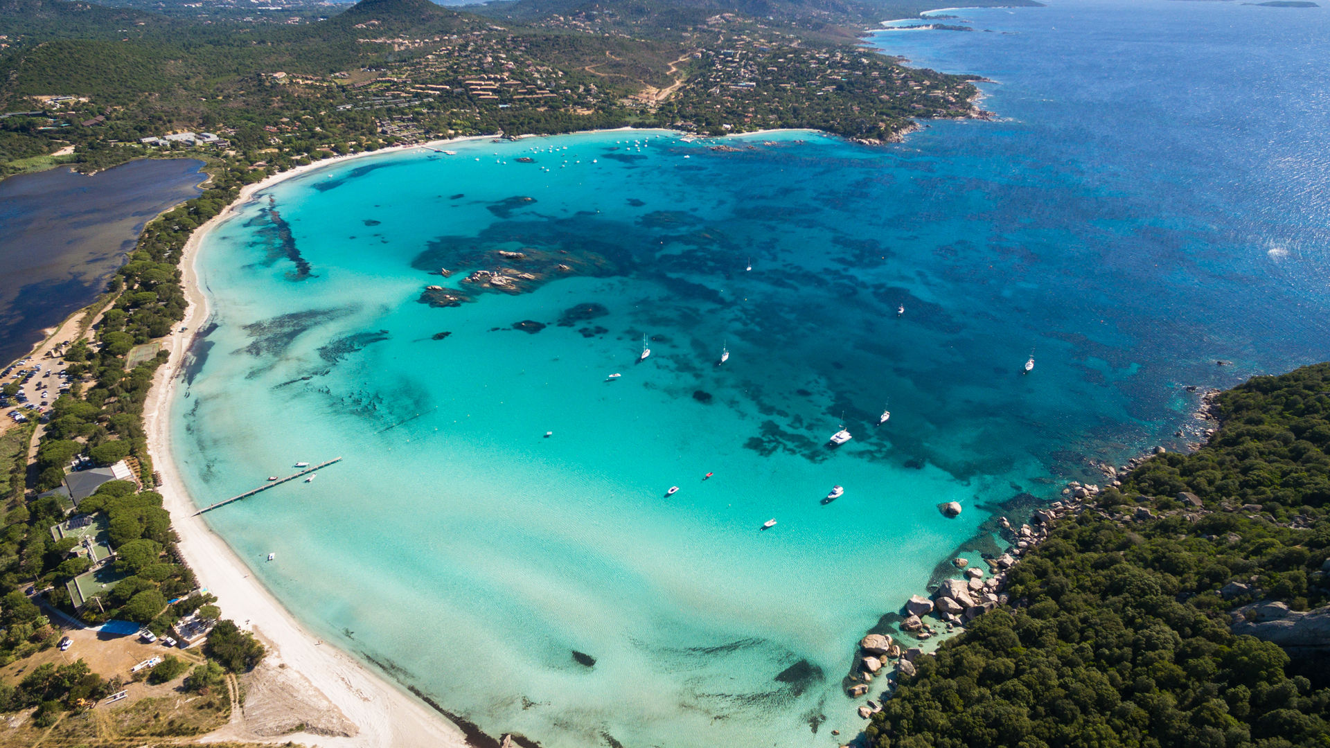 View of Santa Giulia Beach, Porto Vecchio, Corsica