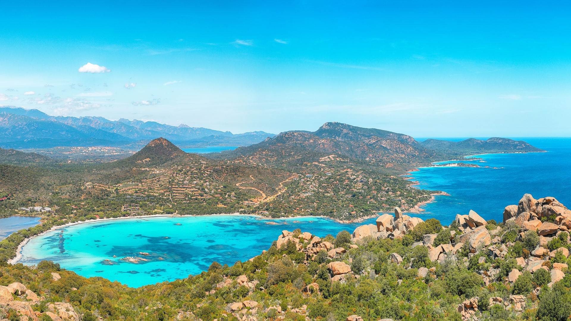View of Santa Giulia Beach, Porto Vecchio, Corsica