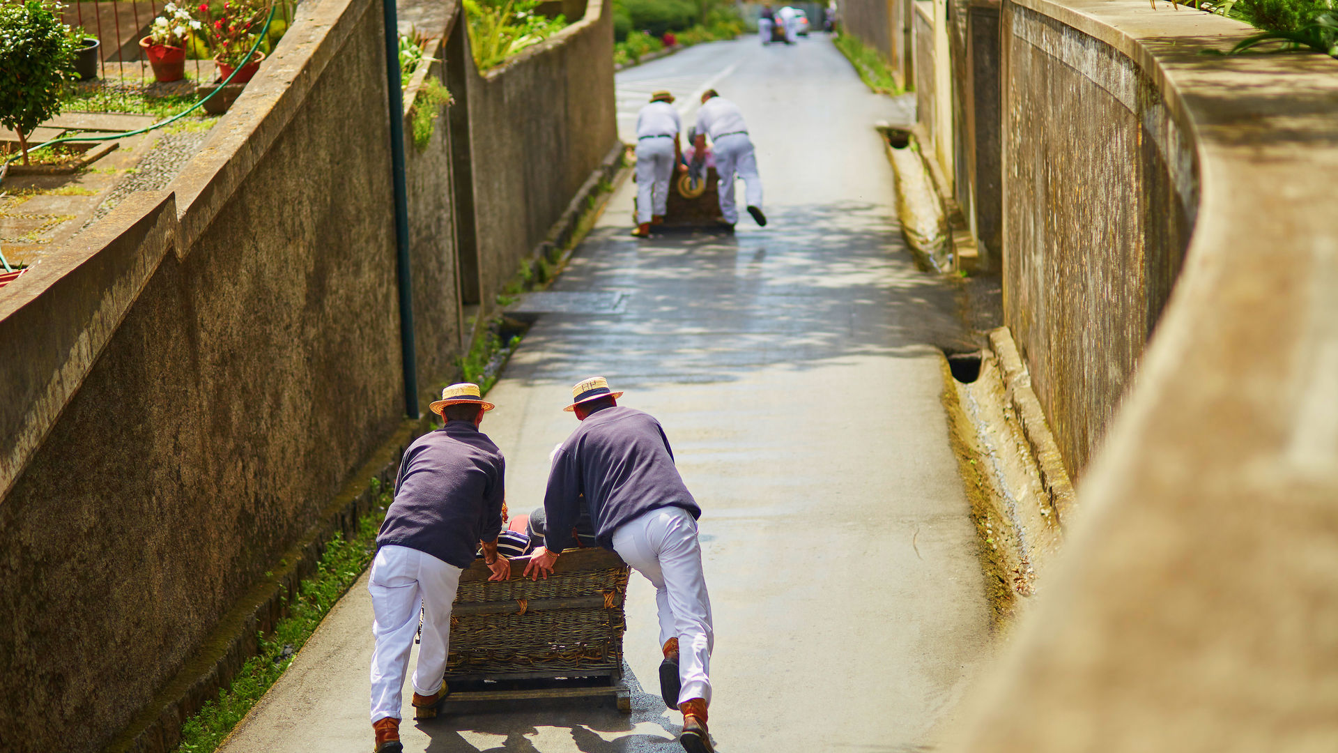 Monte Toboggan Ride, Funchal, Madeira Island, Portugal