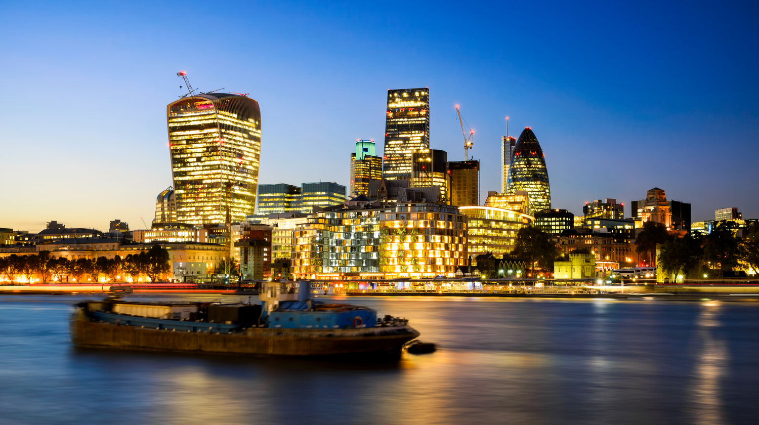 The Bank district of Central London, England