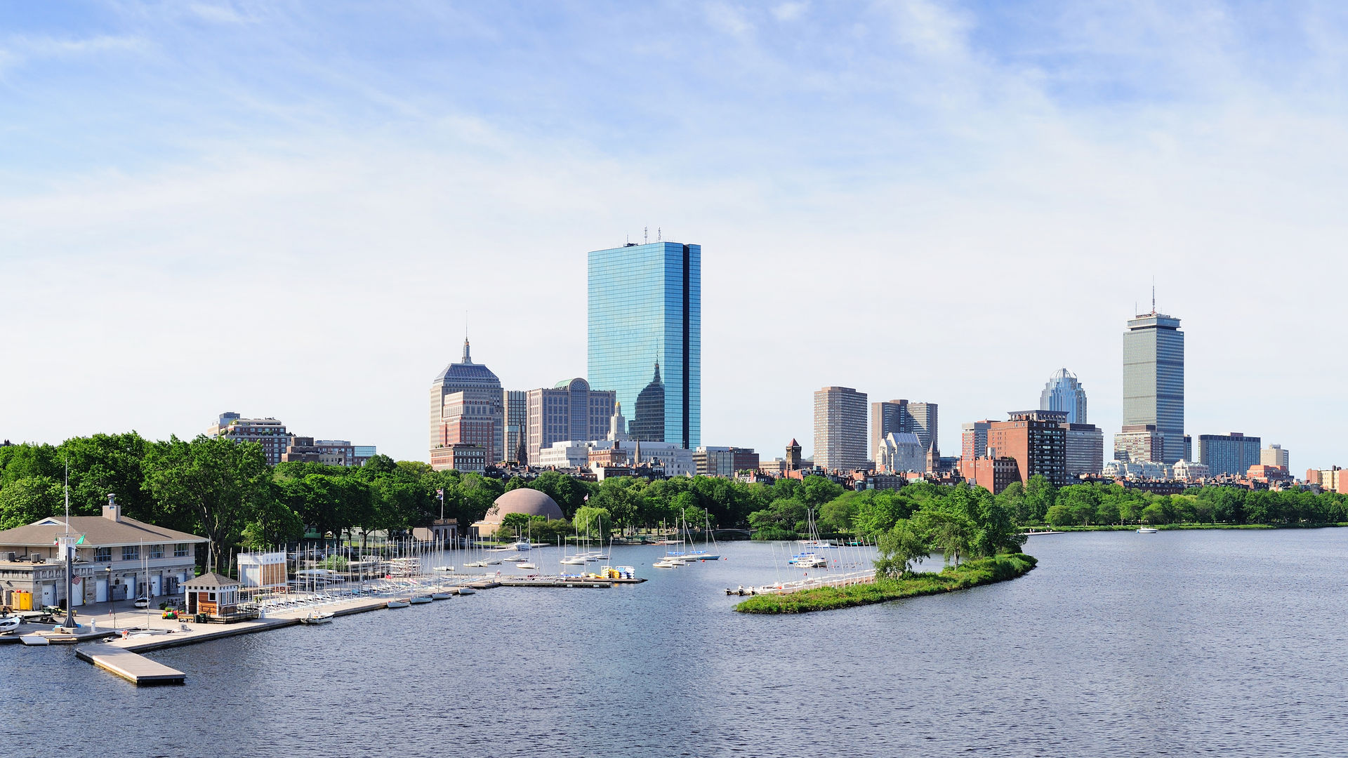 Boston Harbor and City Skyline, USA