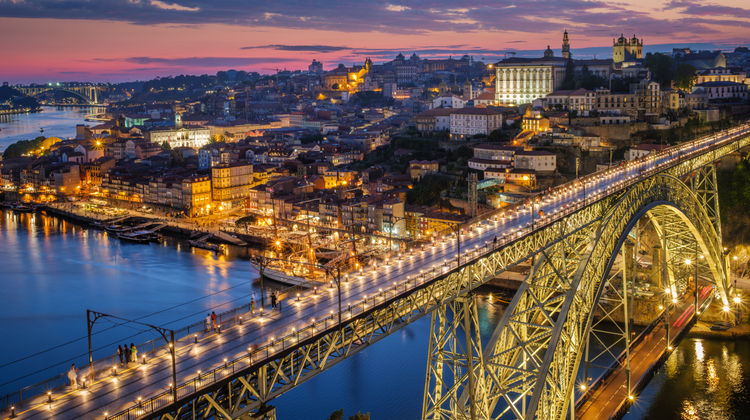 After Sunset at Ribeira District by the Douro River, Porto