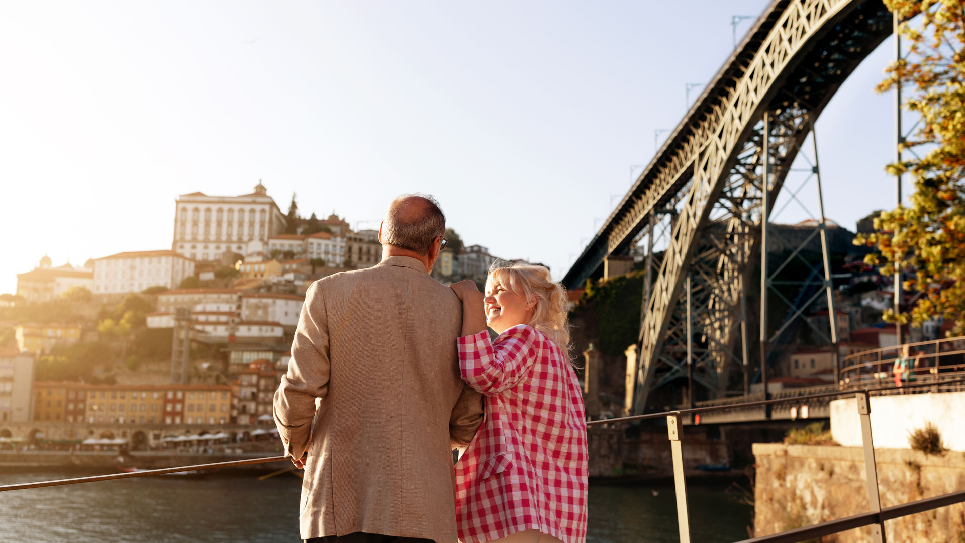 Sunset in the Douro river banks, Porto