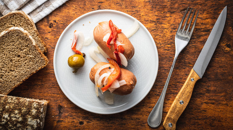Utopenec (Pickled Sausage), a traditional Czech pub snack
