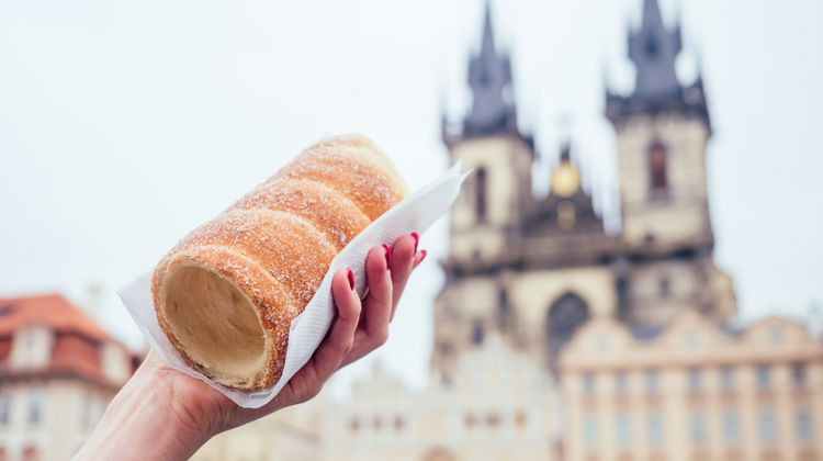Trdelník, a traditional Czech pastry