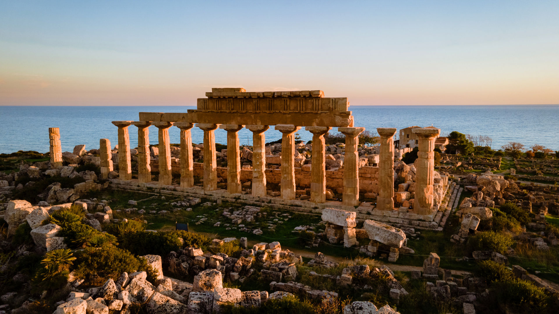 Temple E at the Selinunte Archaeological Park in Sicily