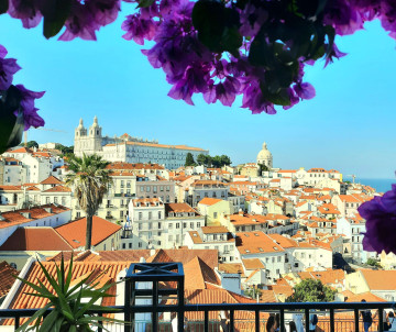 Portas do Sol Viewpoint in Lisbon, Portugal