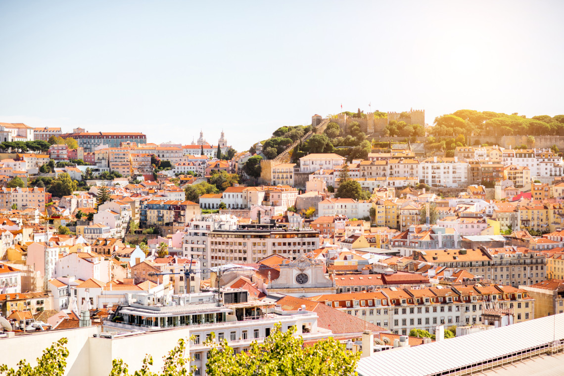 Castle and lisbon cityscape, portugal