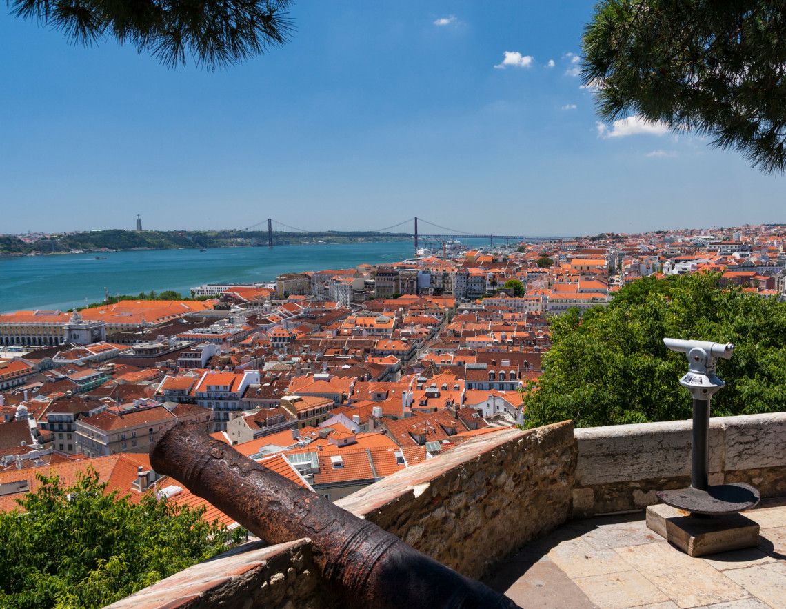 Lisbon cityscape in Portugal from Castelo de São Jorge viewpoint